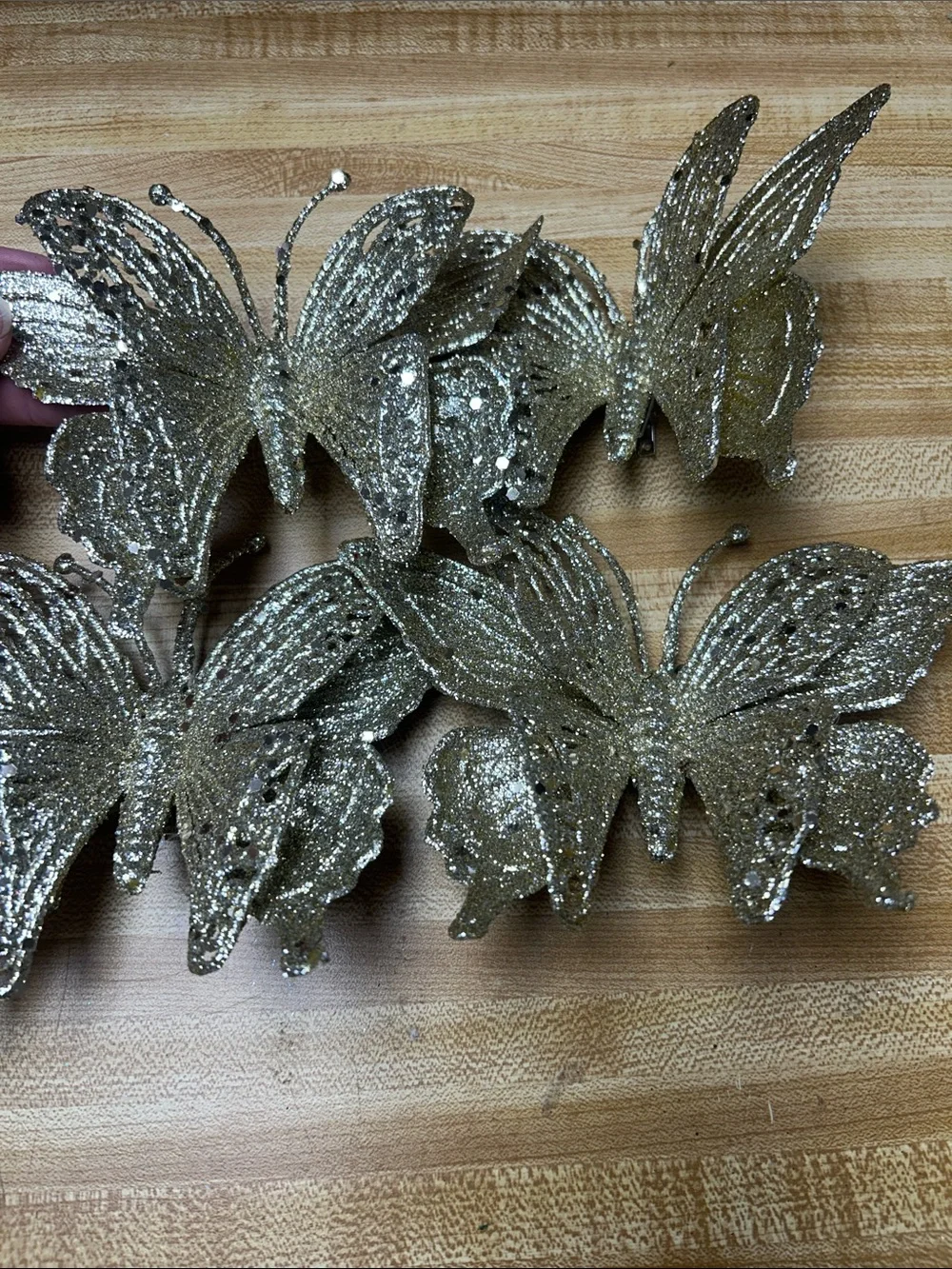 Sparkling Gold Butterfly Ornament - Decorative Holiday Accent